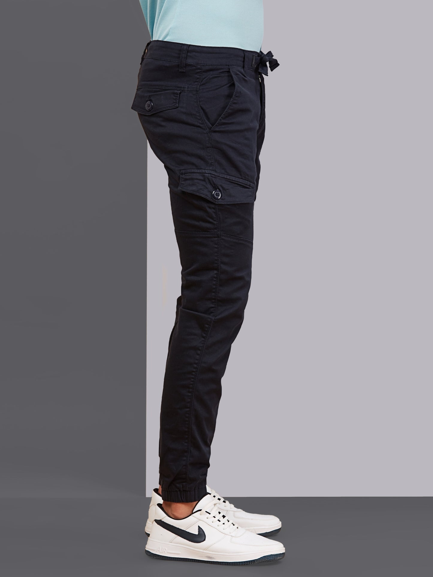 Multi Pocket Stretchable Navy Cargo
