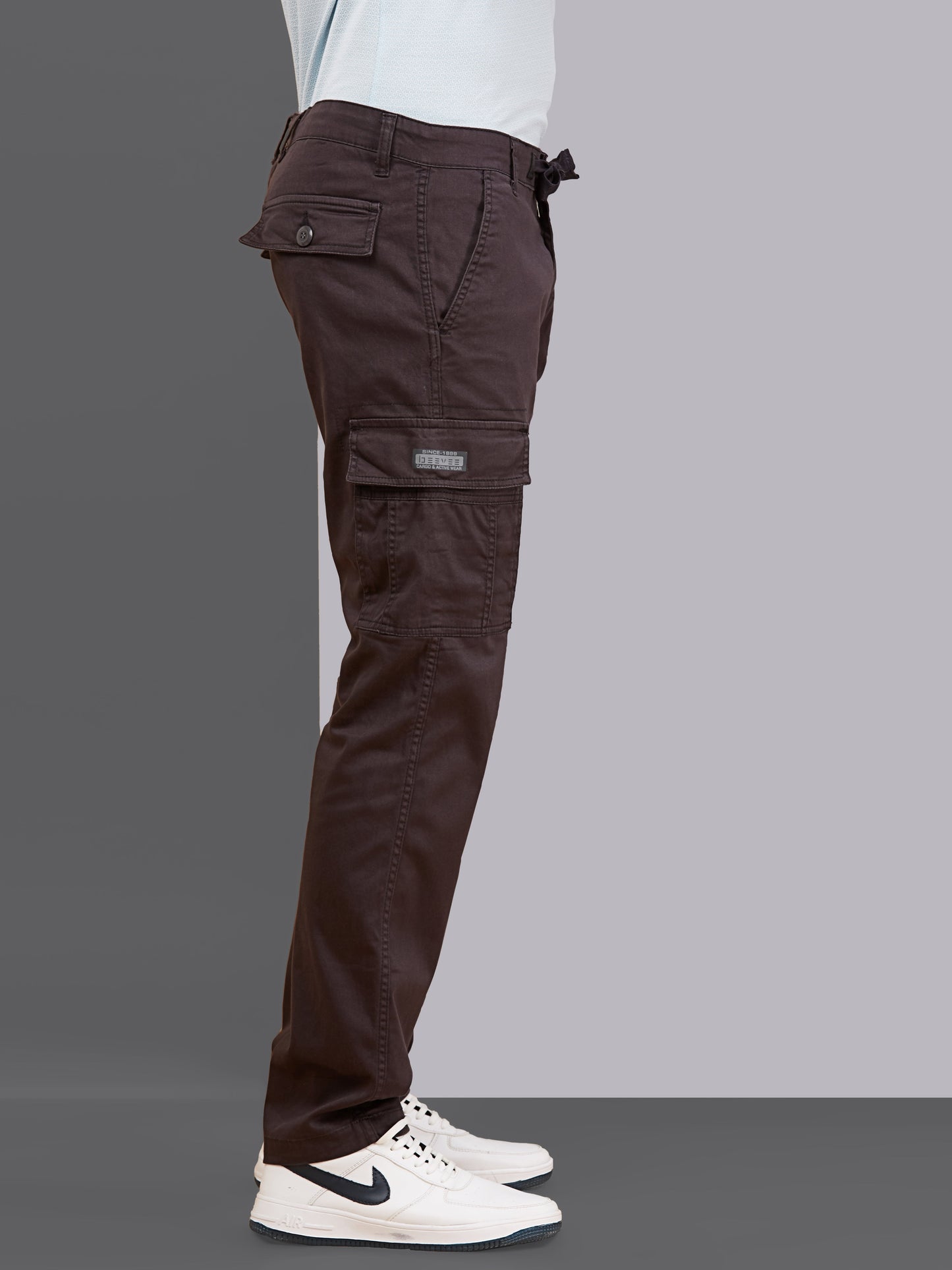 Zip Pocket Stretchable Grey Cargo