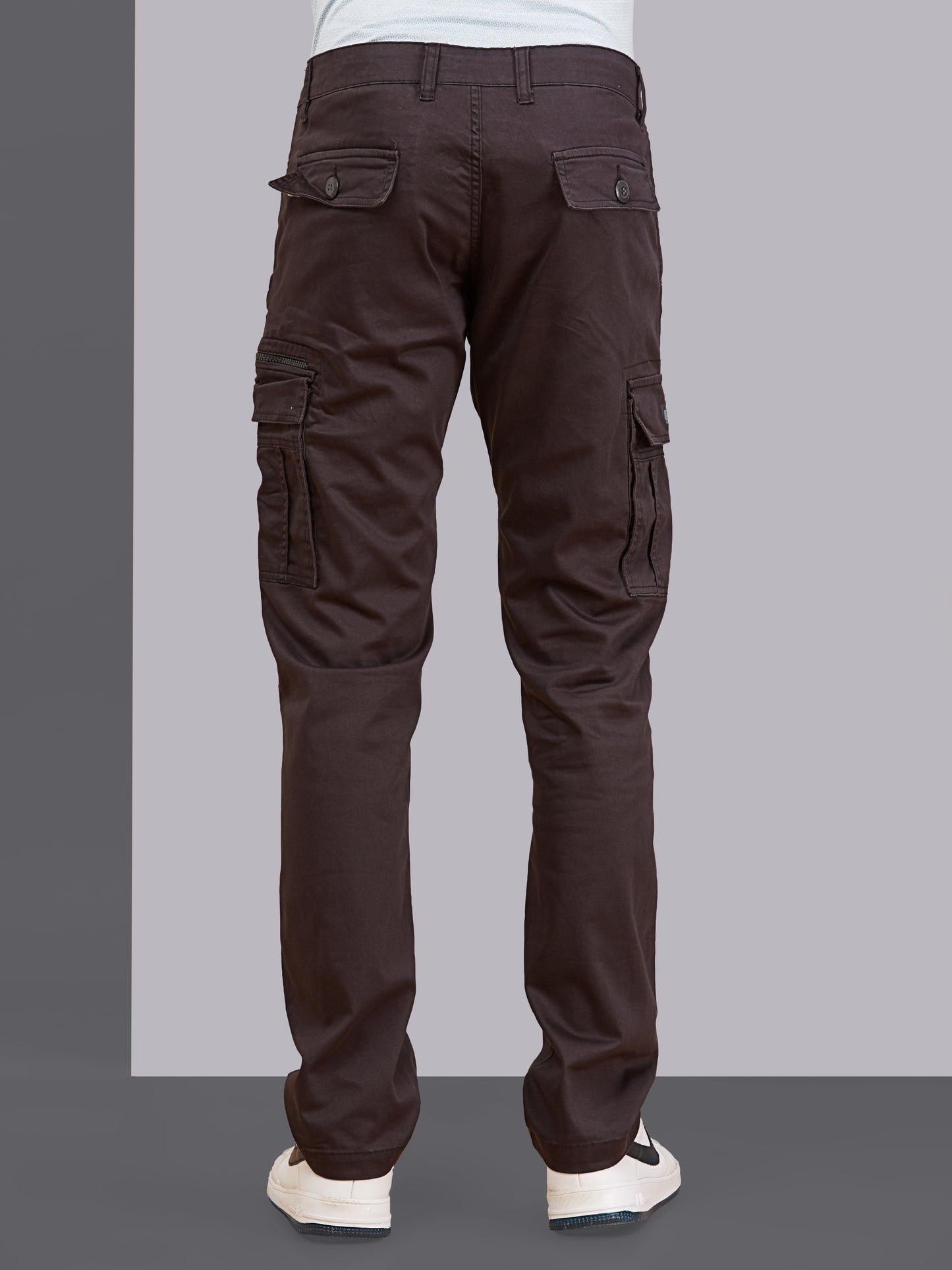 Zip Pocket Stretchable Grey Cargo
