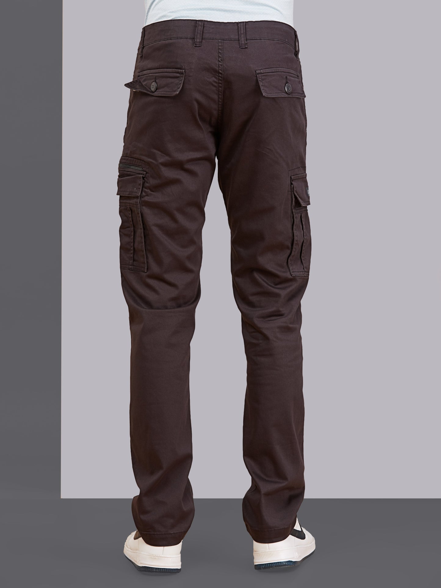 Zip Pocket Stretchable Grey Cargo