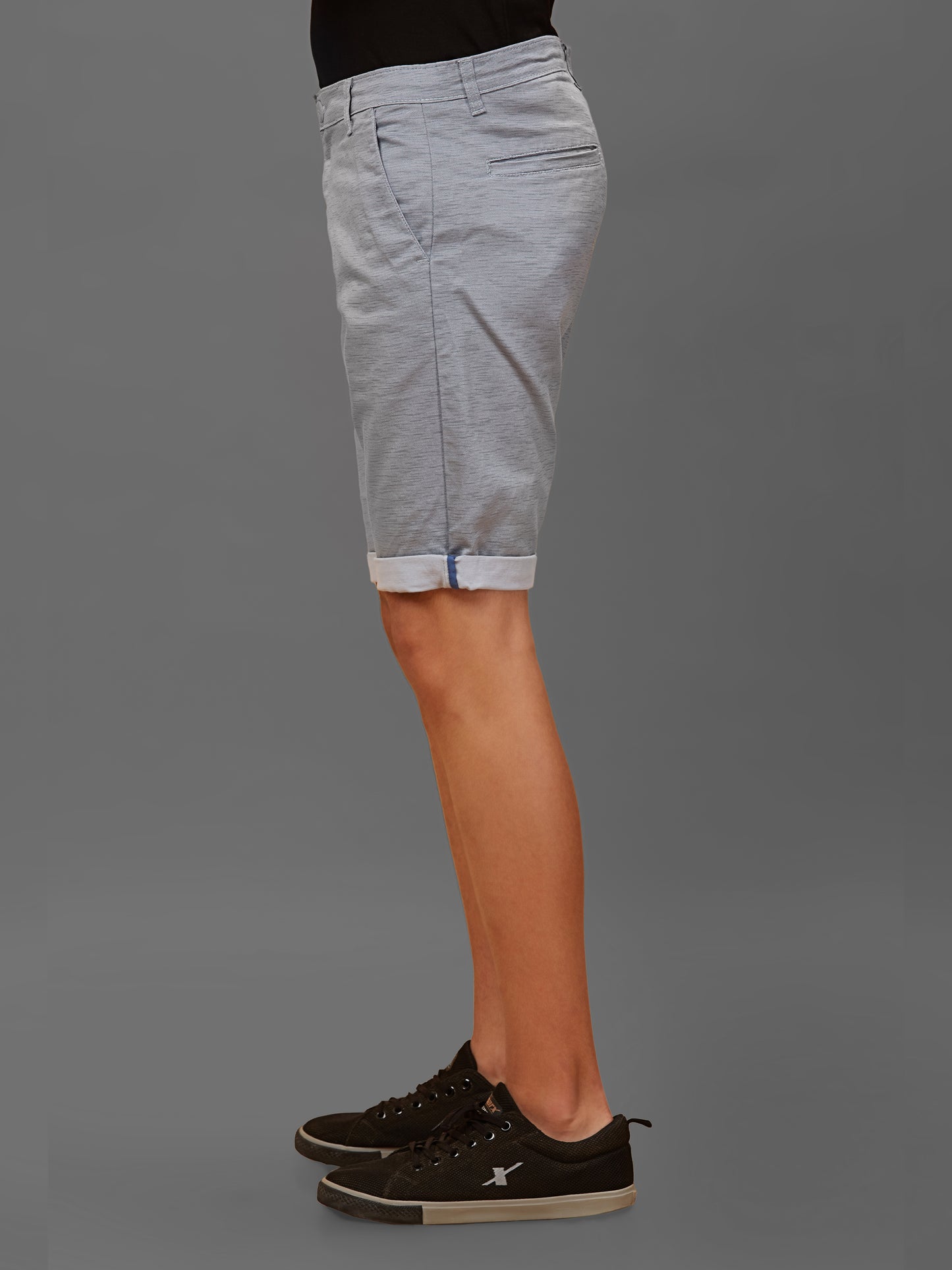 Printed Light Blue Stretchable Shorts