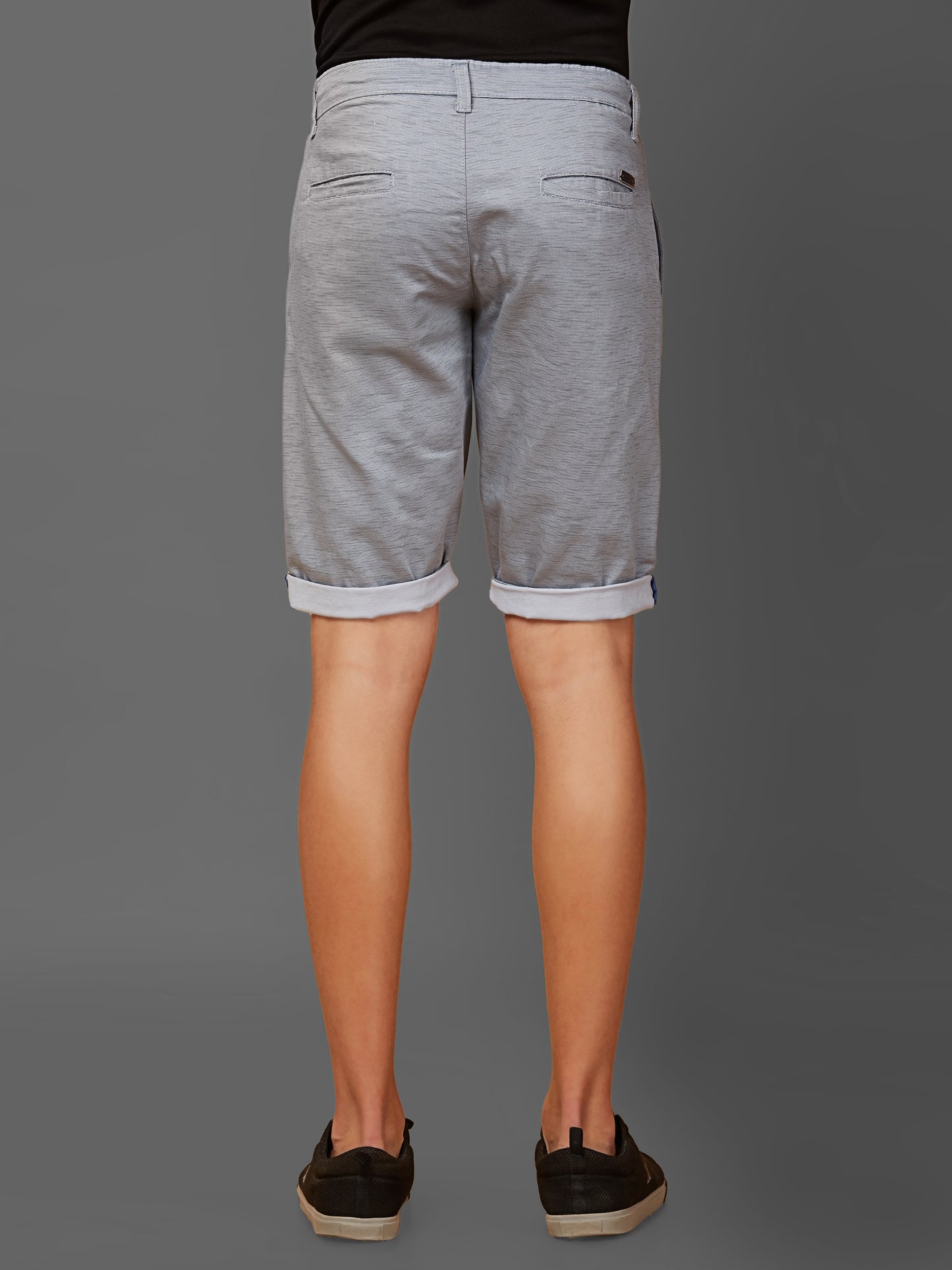Printed Light Blue Stretchable Shorts