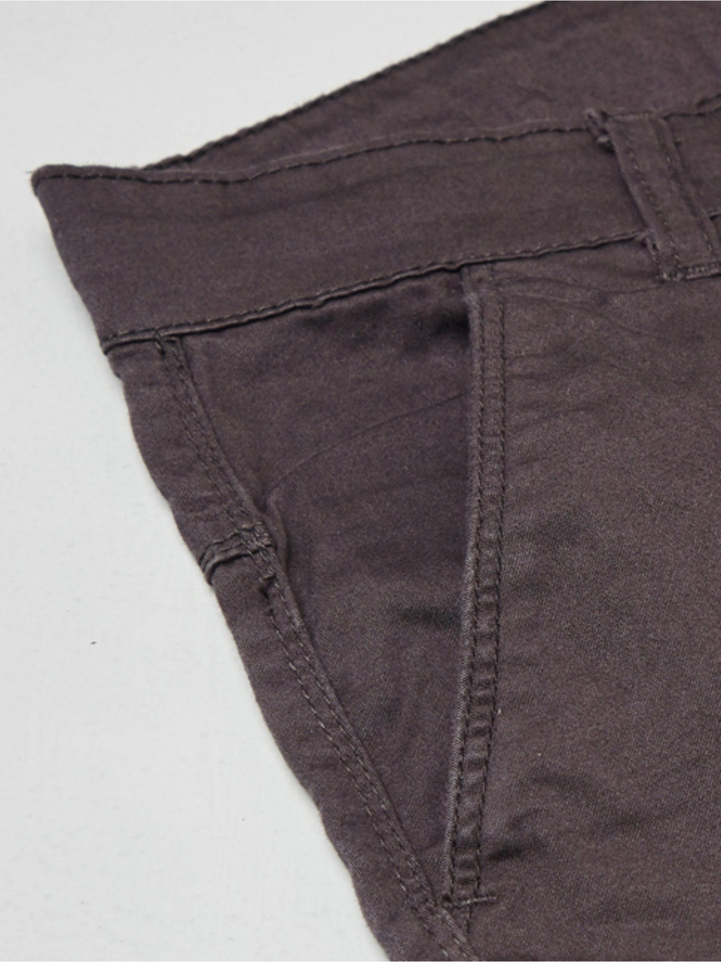 Zip Pocket Stretchable Grey Cargo