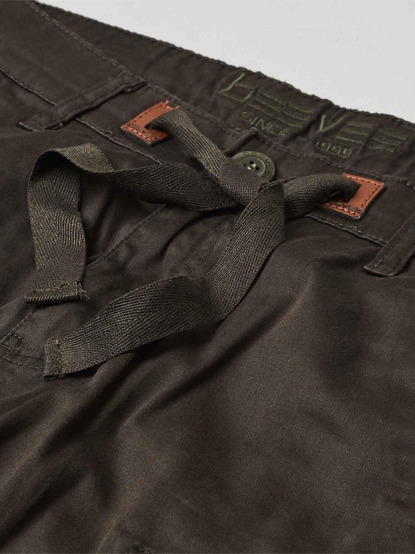 Zip Pocket Stretchable Olive Cargo