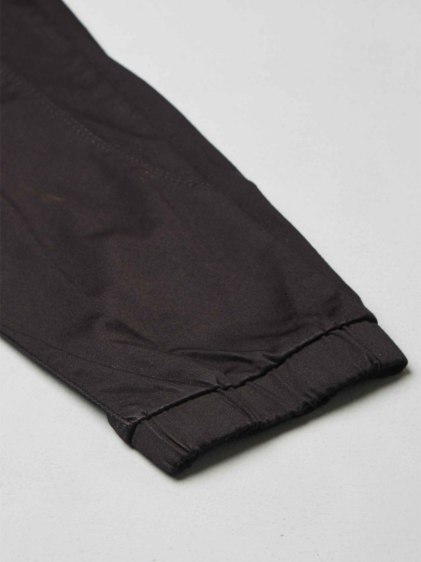 Multi Pocket Stretchable Black Cargo