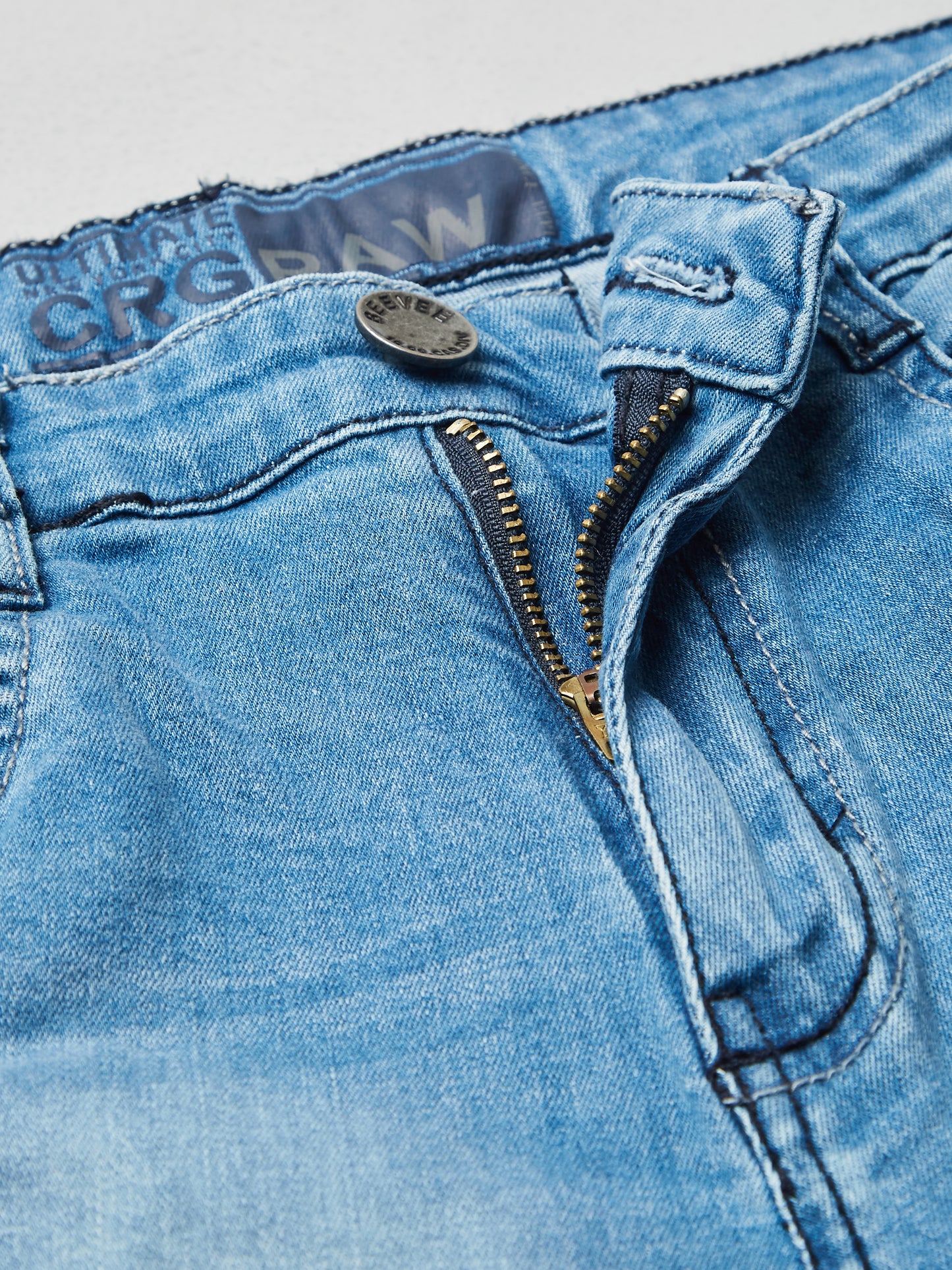 Stretchable Light Blue Denim Shorts