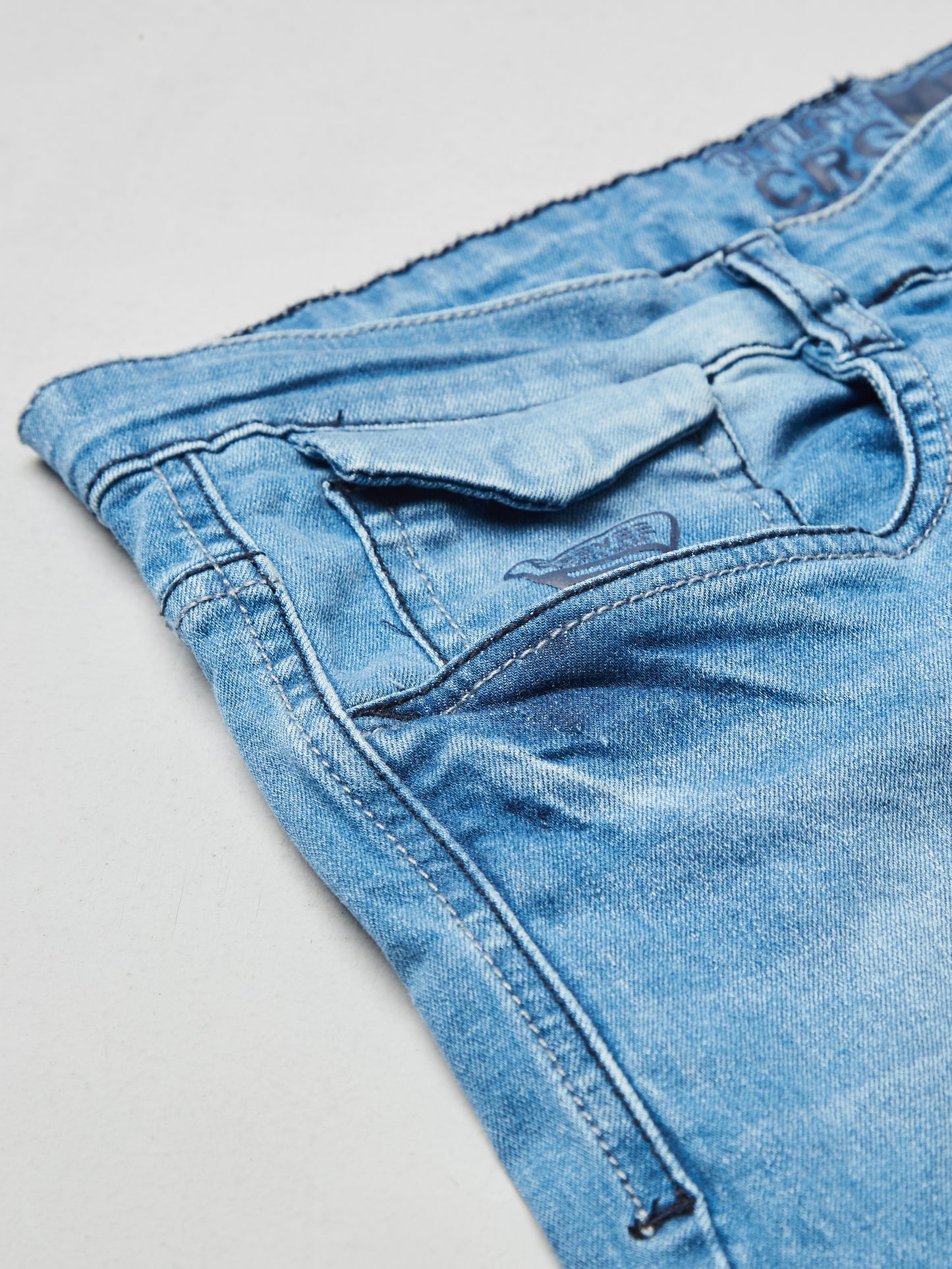 Stretchable Light Blue Denim Shorts