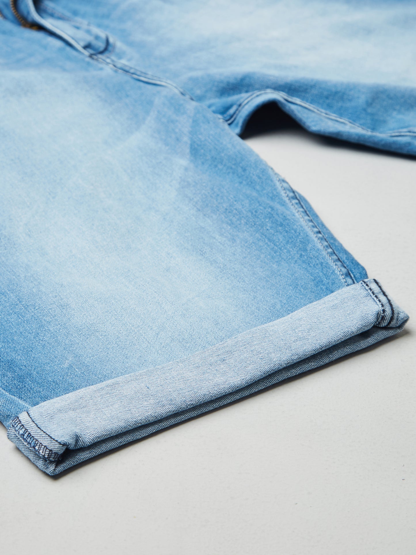 Stretchable Light Blue Denim Shorts