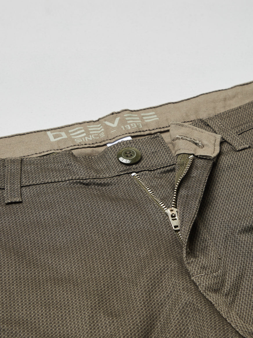 Printed Olive Stretchable Shorts