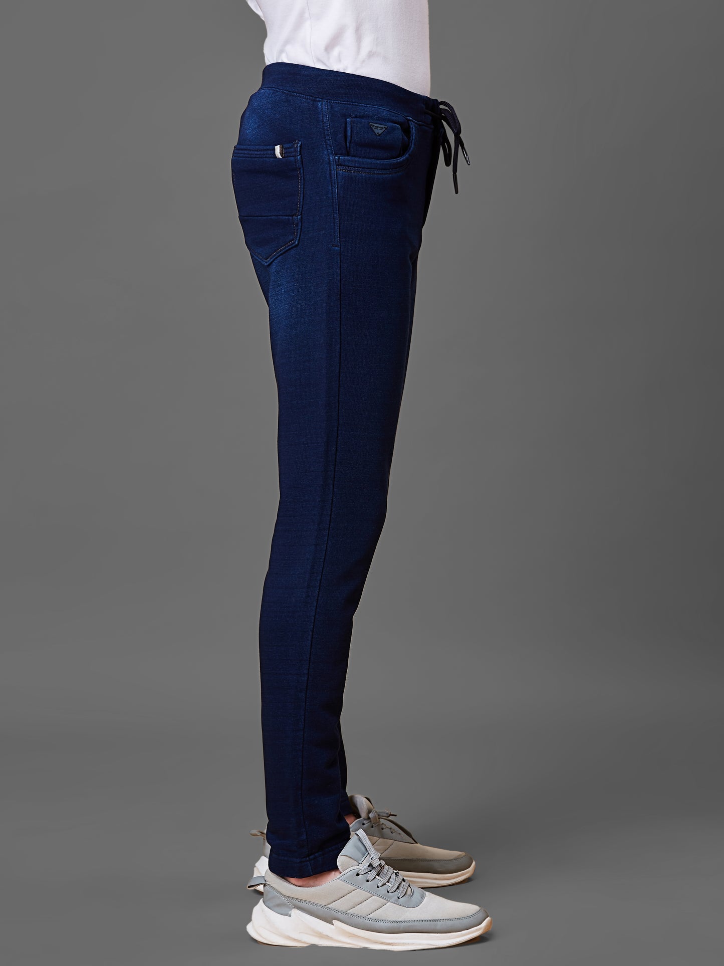 Elasticated Knit Denim Stretchable Dark Blue Lounge Pants
