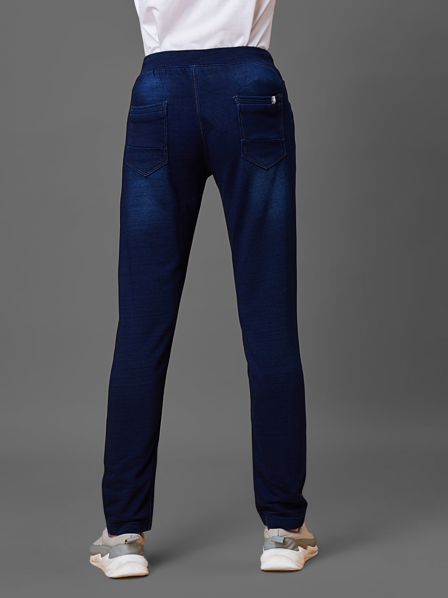 Elasticated Knit Denim Stretchable Dark Blue Lounge Pants