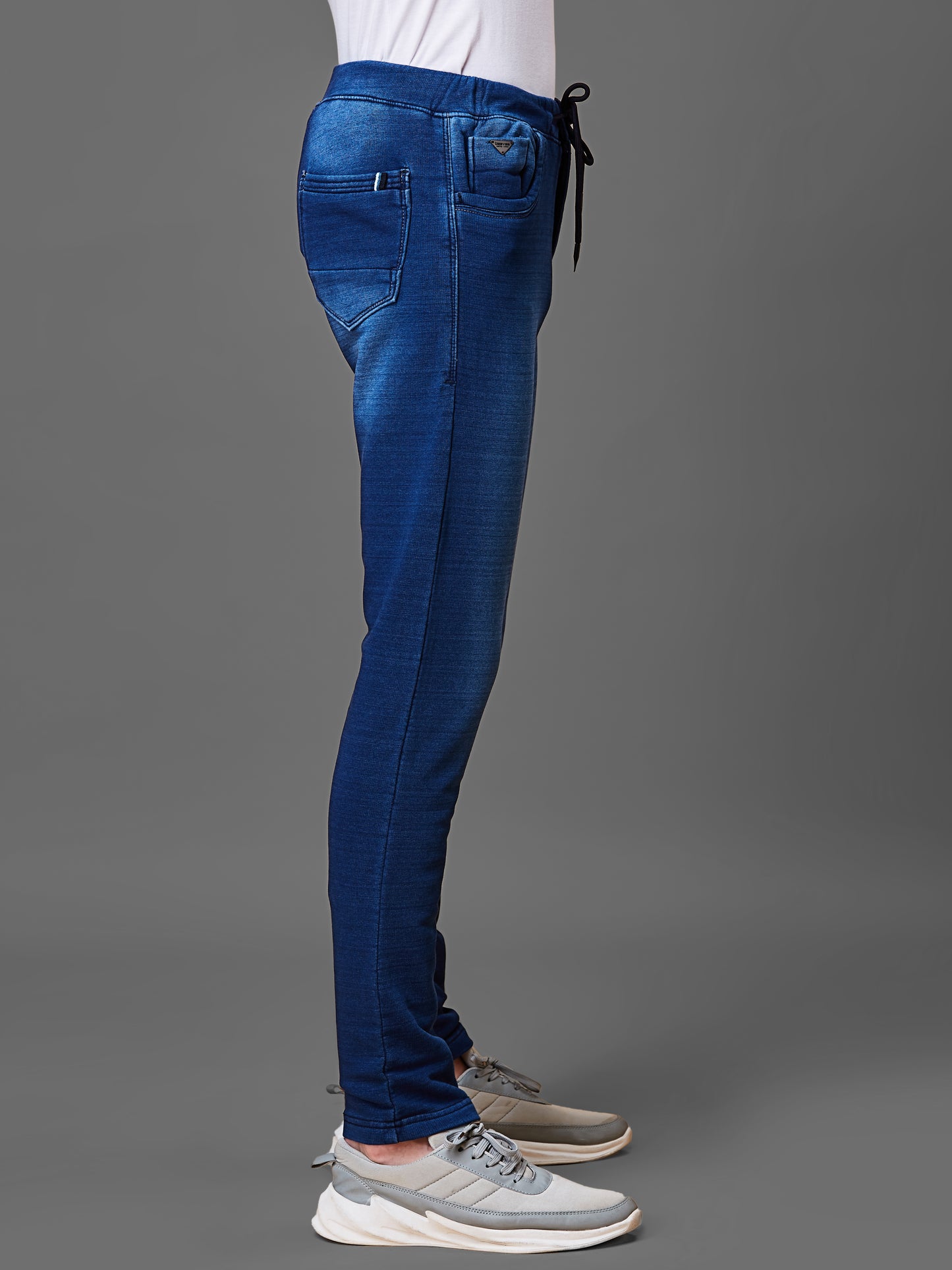 Elasticated Knit Denim Stretchable Light Blue Lounge Pants