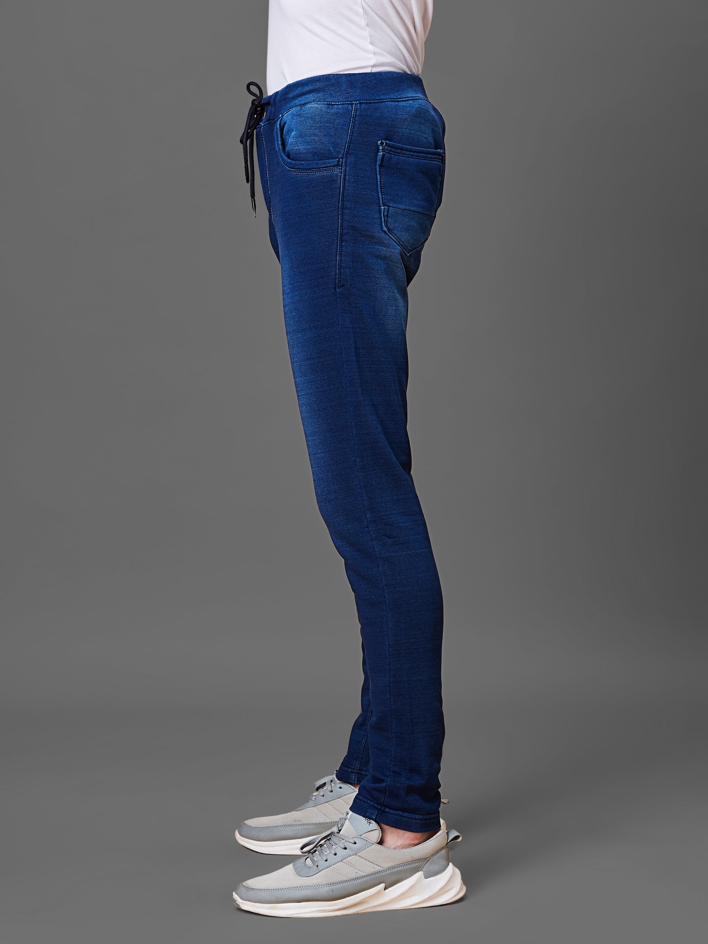 Elasticated Knit Denim Stretchable Light Blue Lounge Pants