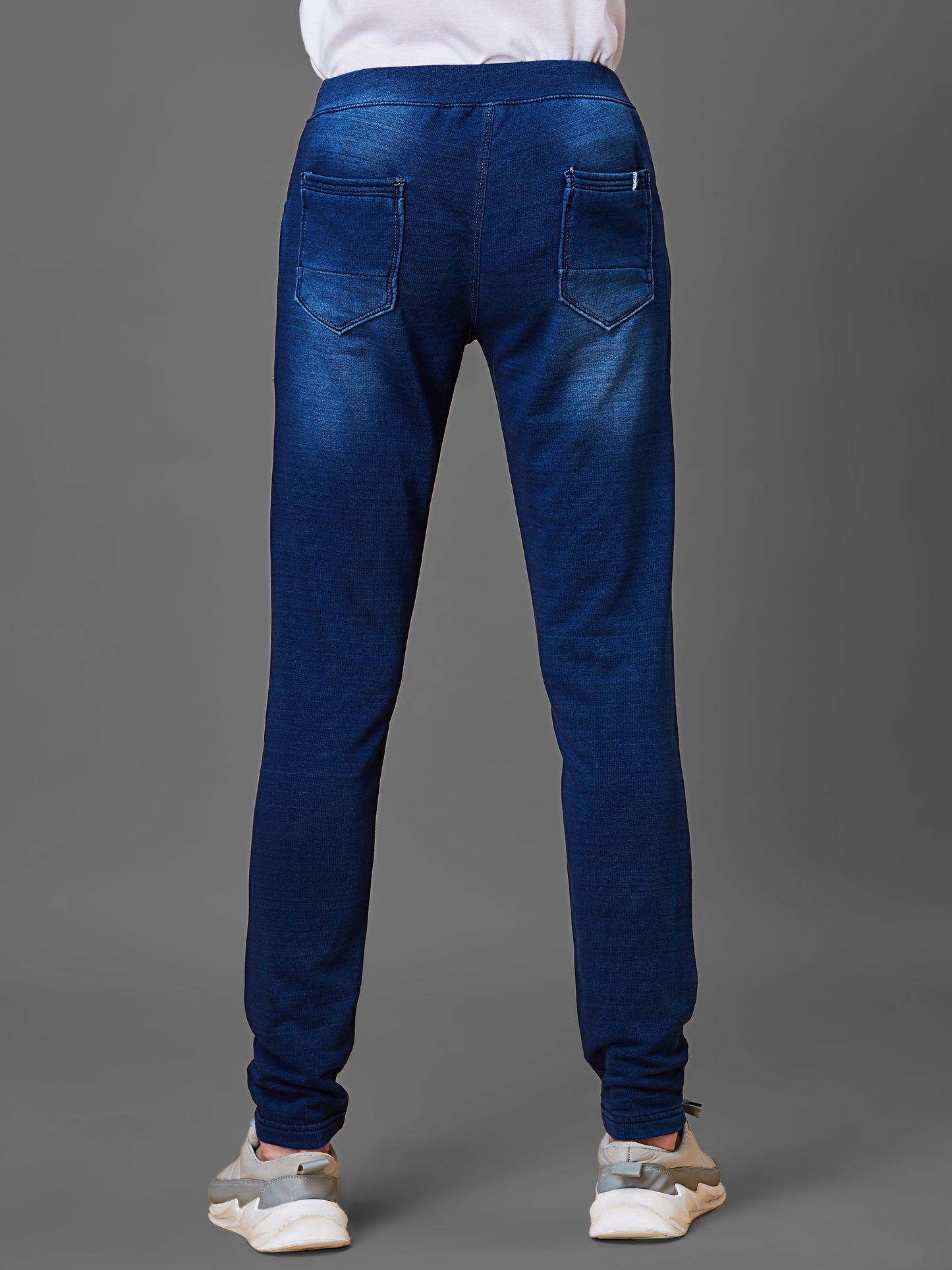 Elasticated Knit Denim Stretchable Light Blue Lounge Pants