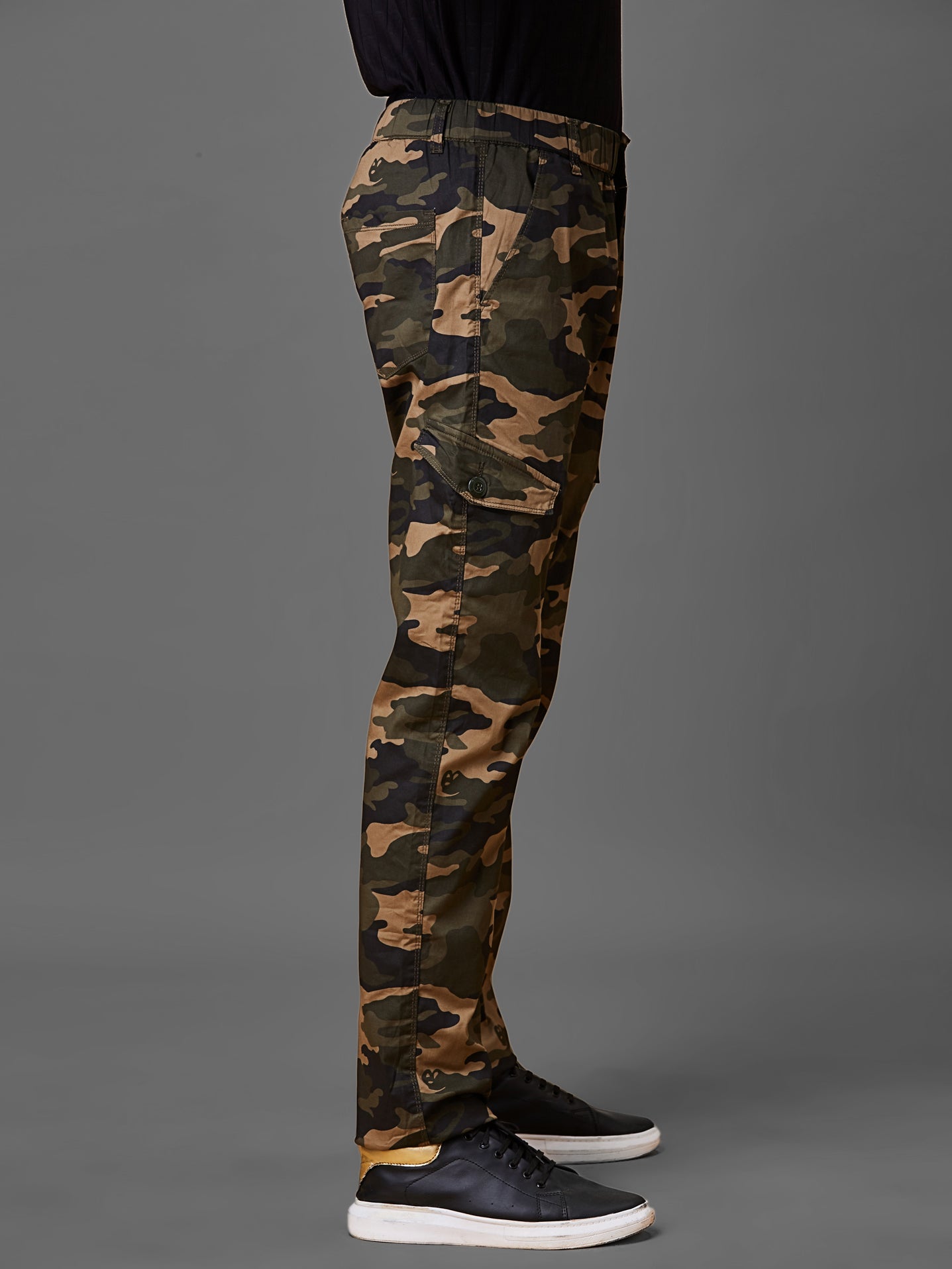 Elasticated Waist Multi Pocket Stretchable Camo Lounge Pants