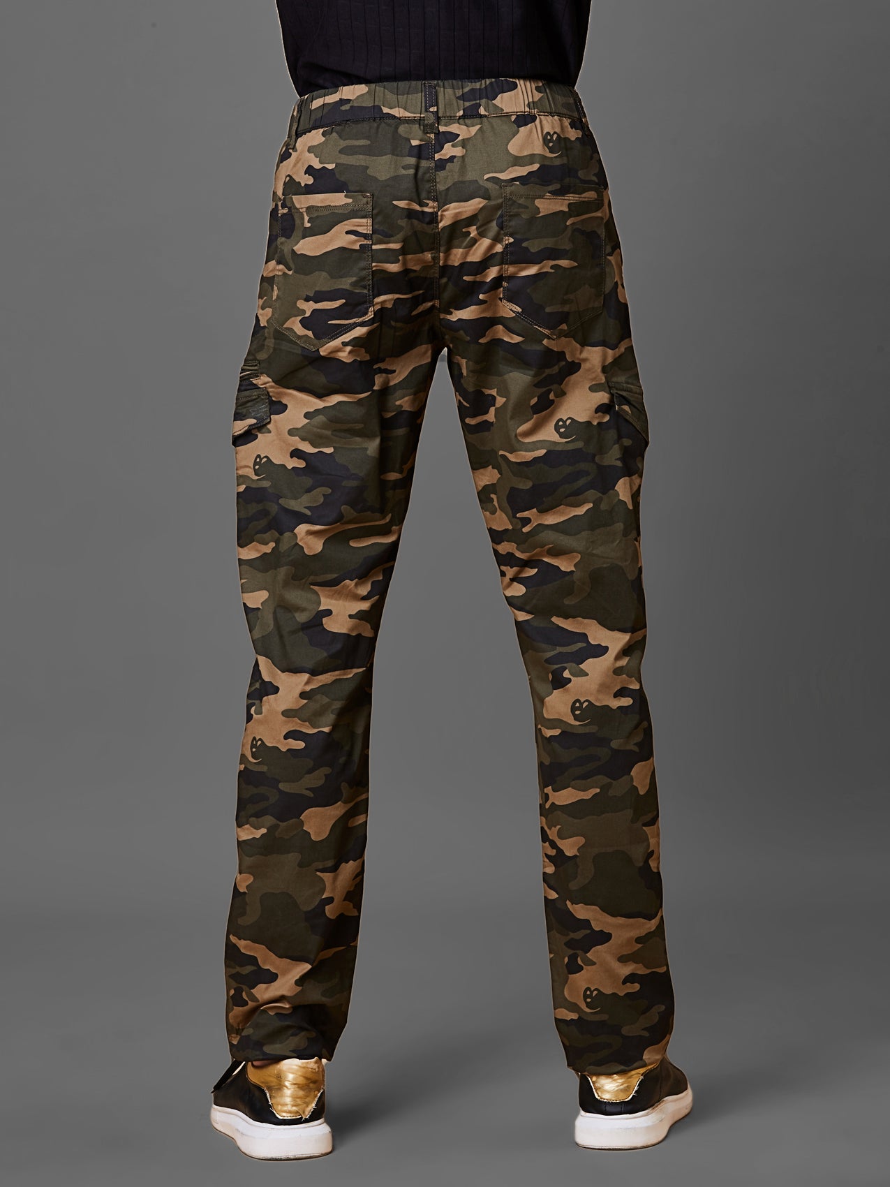Elasticated Waist Multi Pocket Stretchable Camo Lounge Pants