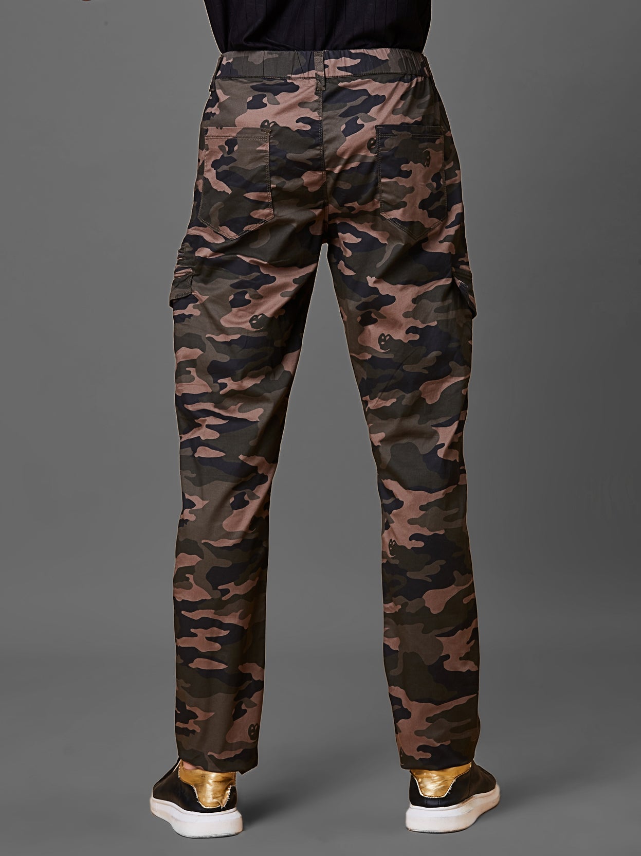 Elasticated Waist Multi Pocket Stretchable Camo Lounge Pants