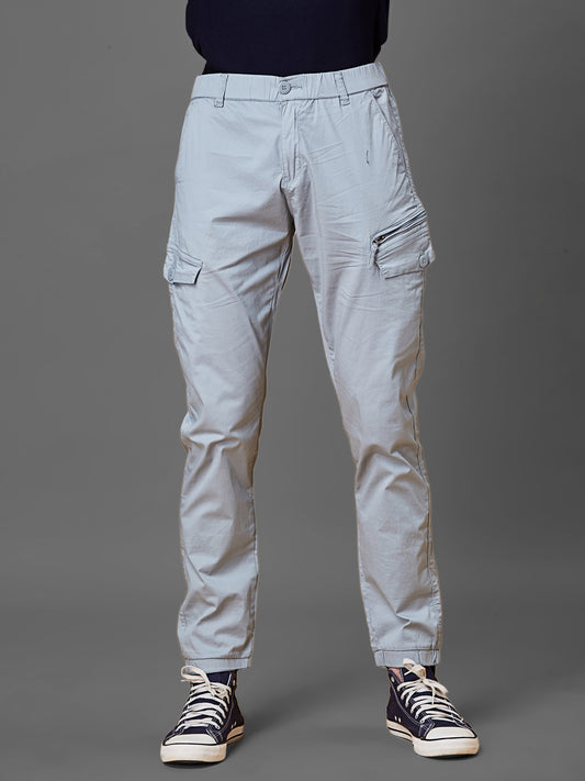 Elasticated Waist Multi Pocket Blue Jogger Lounge Pants