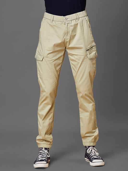 Elasticated Waist Multi Pocket Green Jogger Lounge Pants