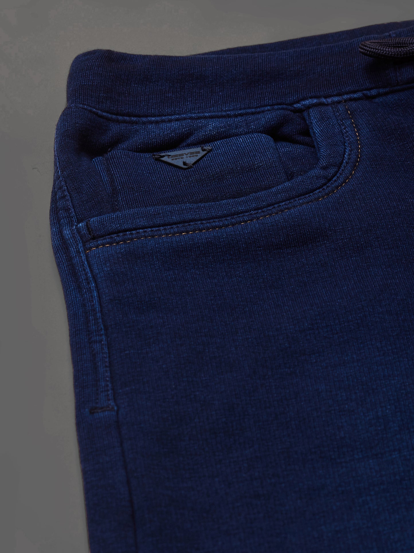 Elasticated Knit Denim Stretchable Dark Blue Lounge Pants