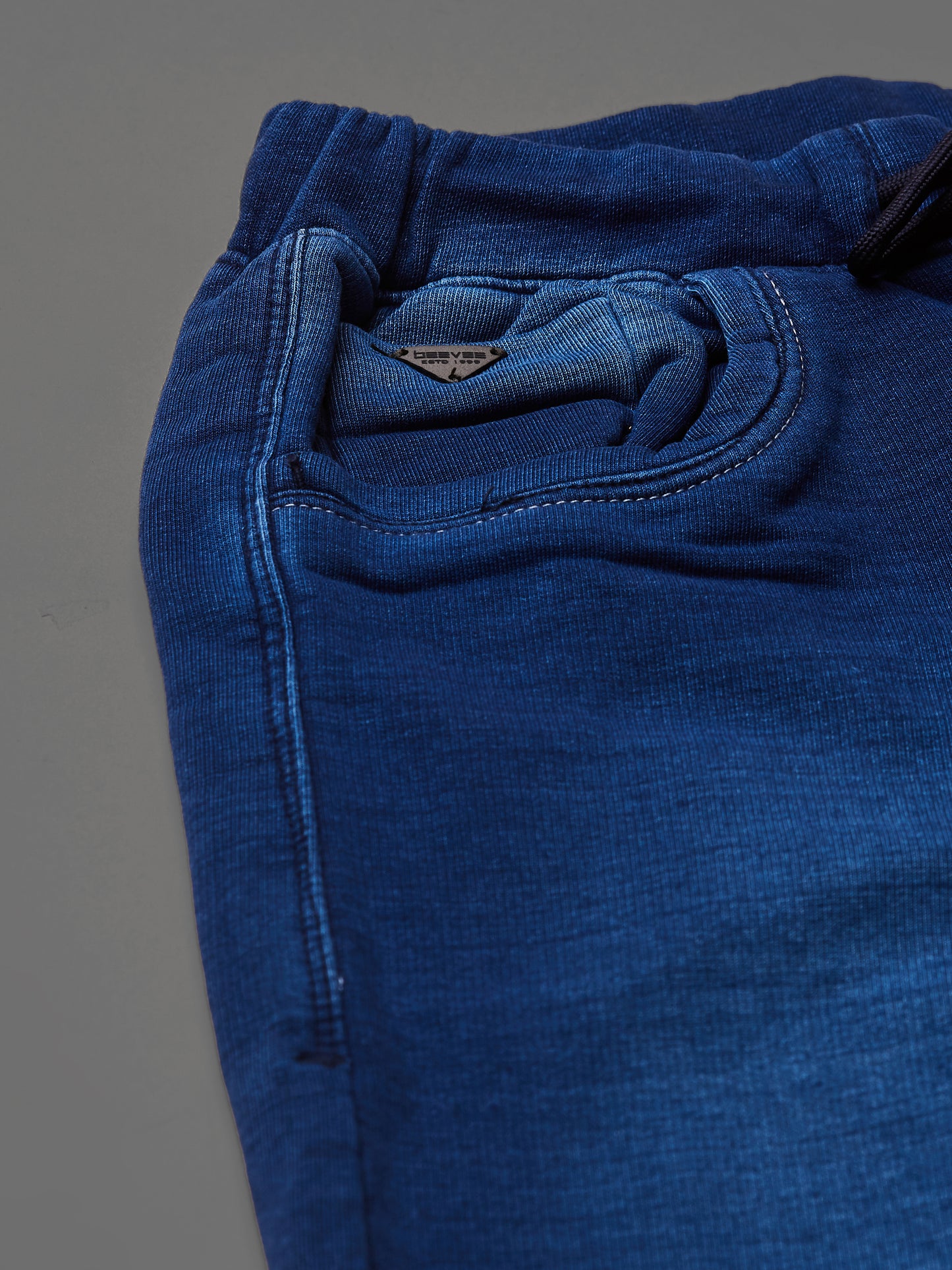 Elasticated Knit Denim Stretchable Light Blue Lounge Pants