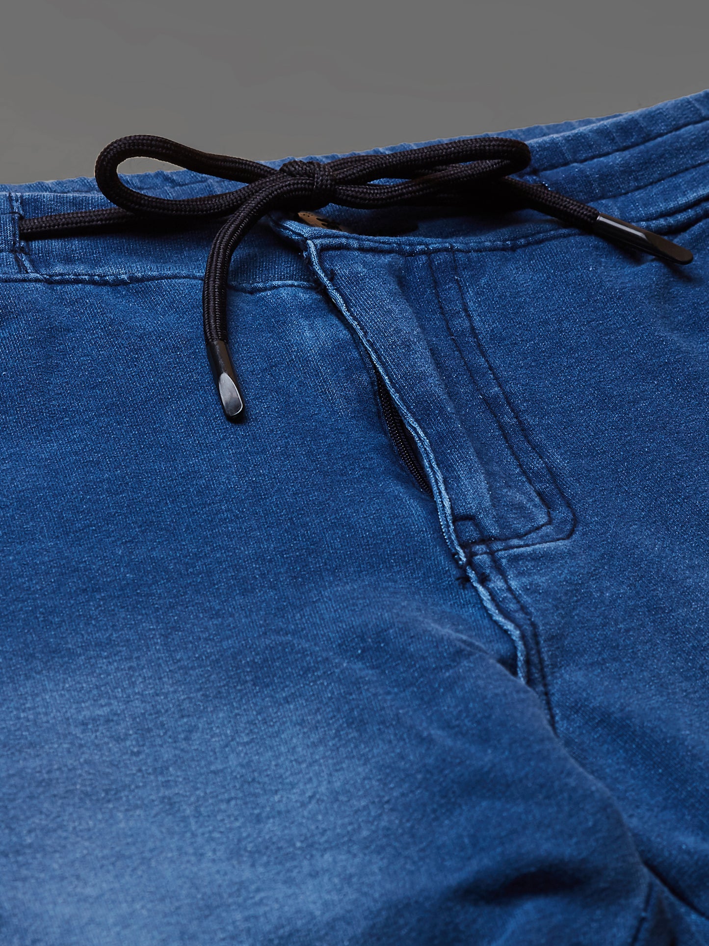 Elasticated Knit Denim Stretchable Light Blue Lounge Pants with Side tape