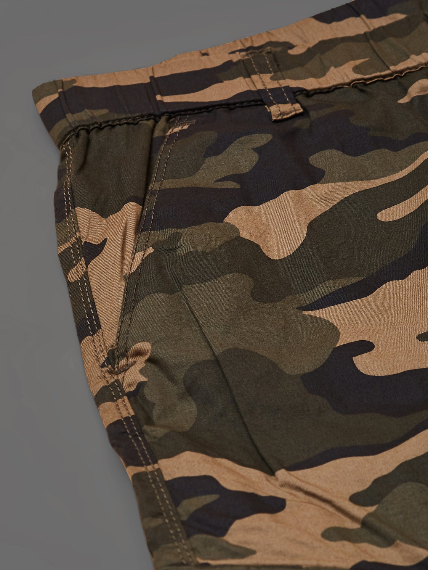 Elasticated Waist Multi Pocket Stretchable Camo Lounge Pants