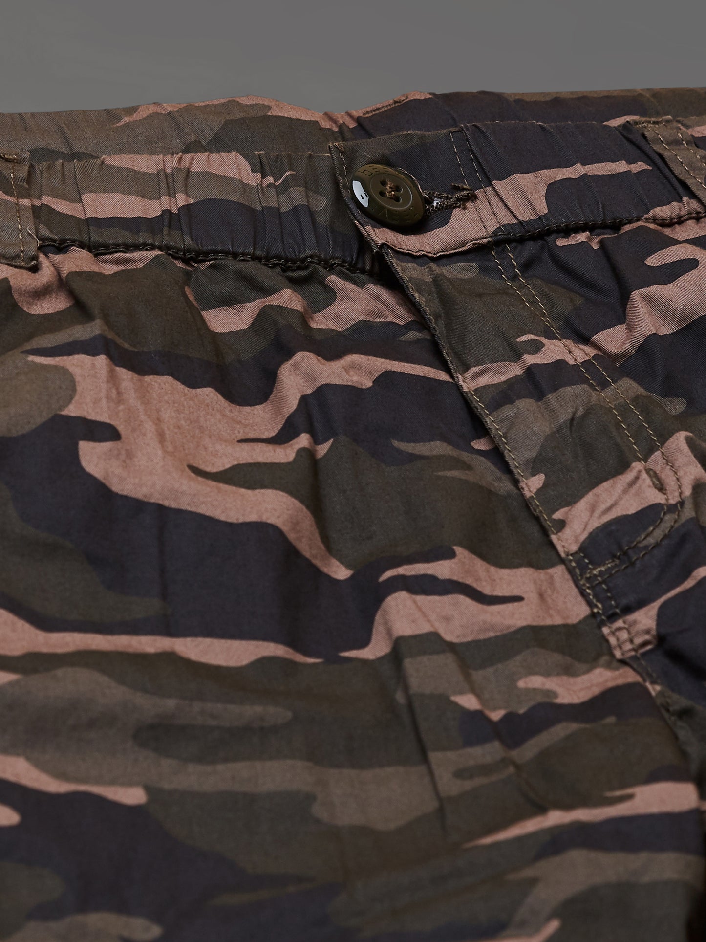 Elasticated Waist Multi Pocket Stretchable Camo Lounge Pants