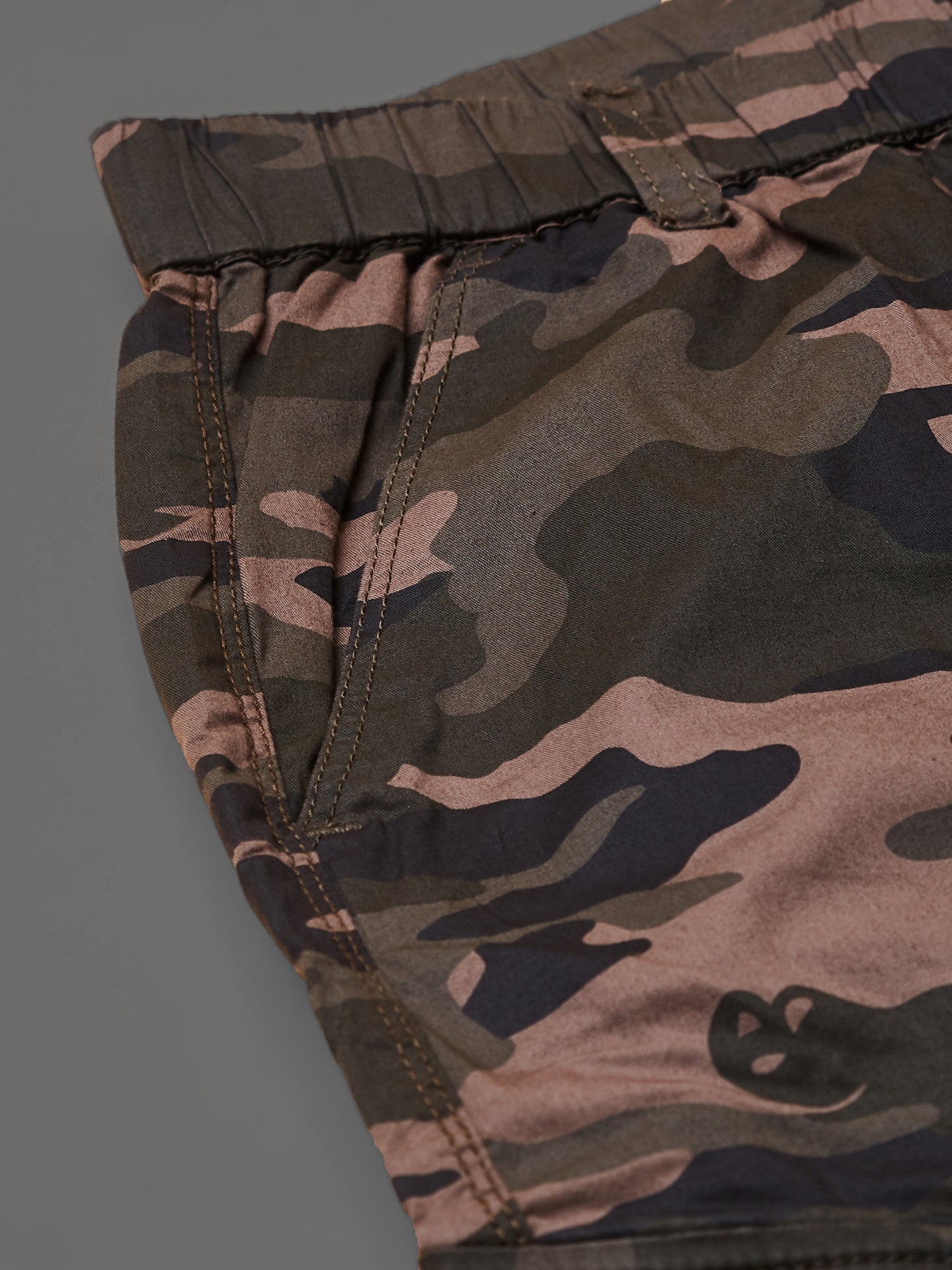Elasticated Waist Multi Pocket Stretchable Camo Lounge Pants