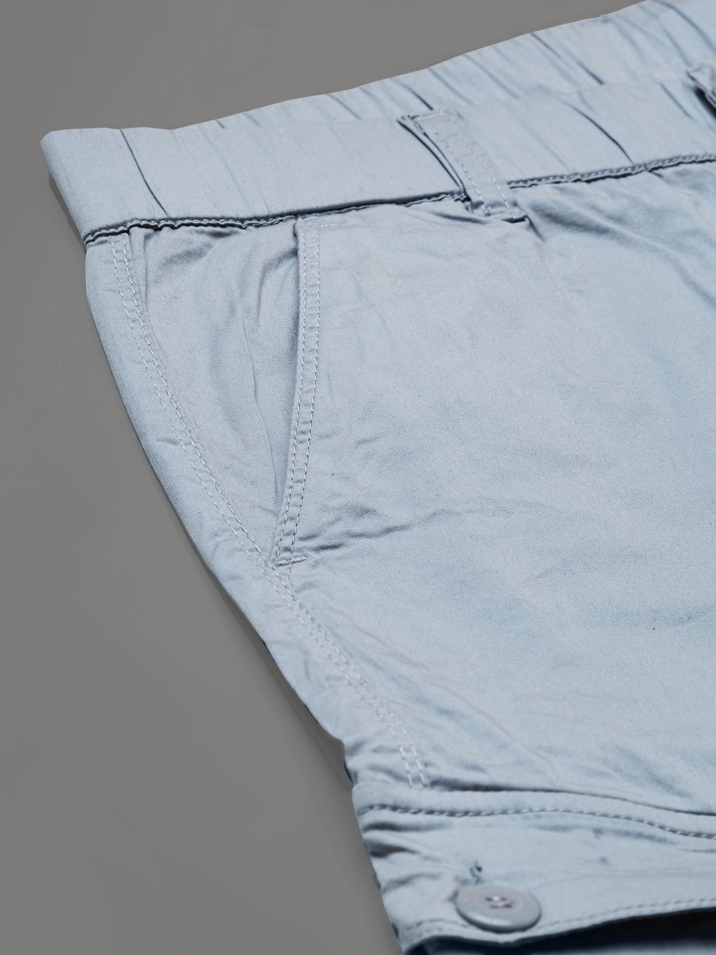 Elasticated Waist Multi Pocket Blue Jogger Lounge Pants