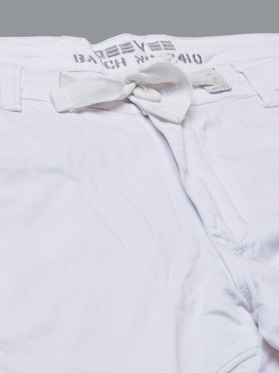 Multi Pocket Stretchable White Cargo