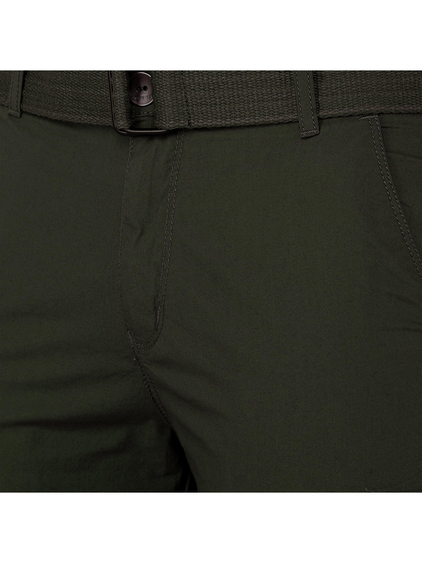 Solid Men Olive Three Fourths