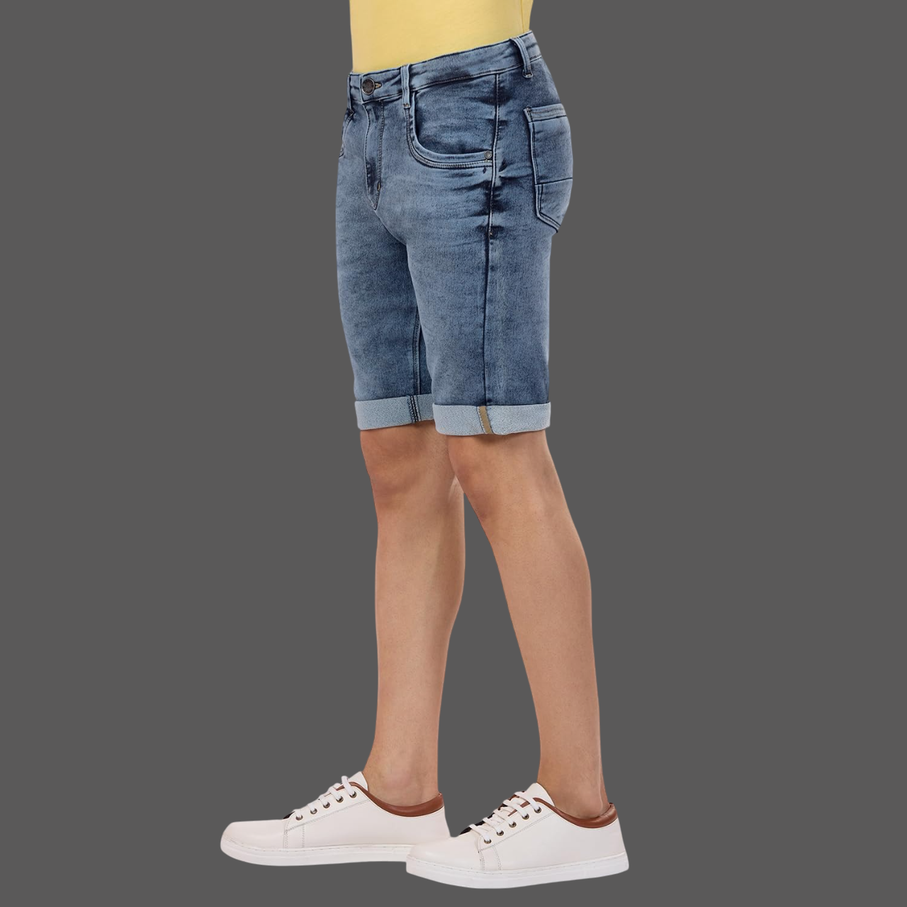 Light Blue Stretchable Denim Shorts