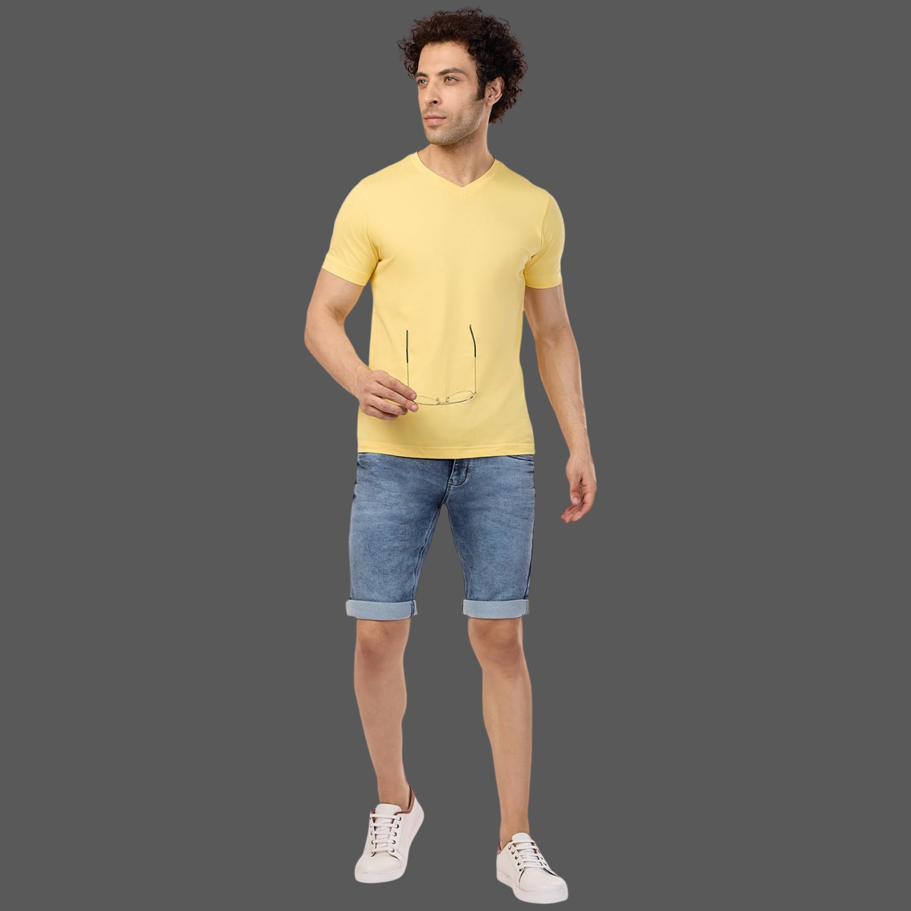 Light Blue Stretchable Denim Shorts