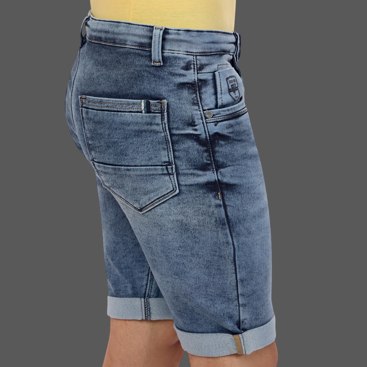 Light Blue Stretchable Denim Shorts