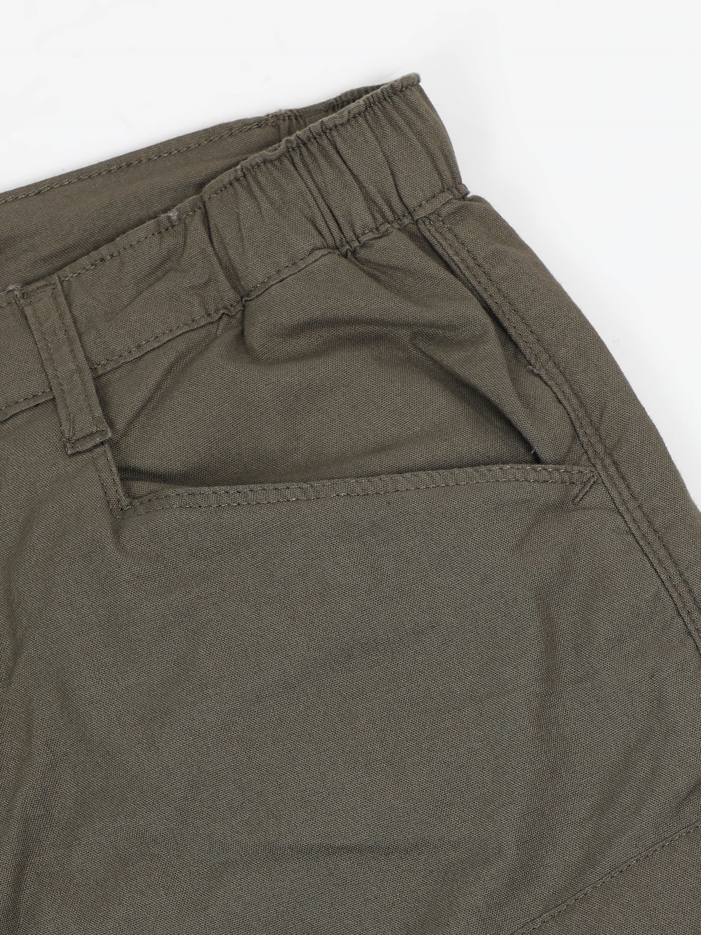 M Green Cotton Lycra Solid Shorts