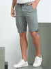 Men's Green Solid Cotton Lycra Mid-Rise Casual Shorts
