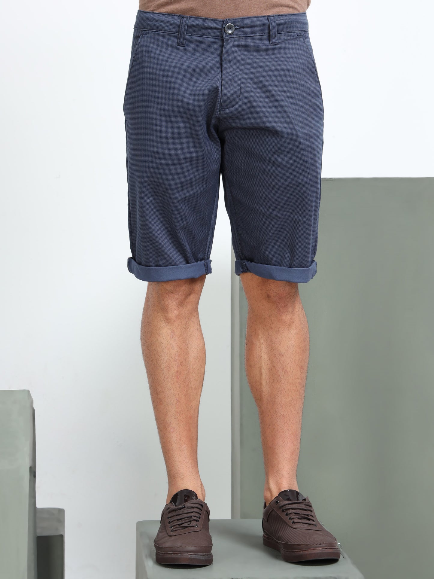 Men Navy Regular Shorts