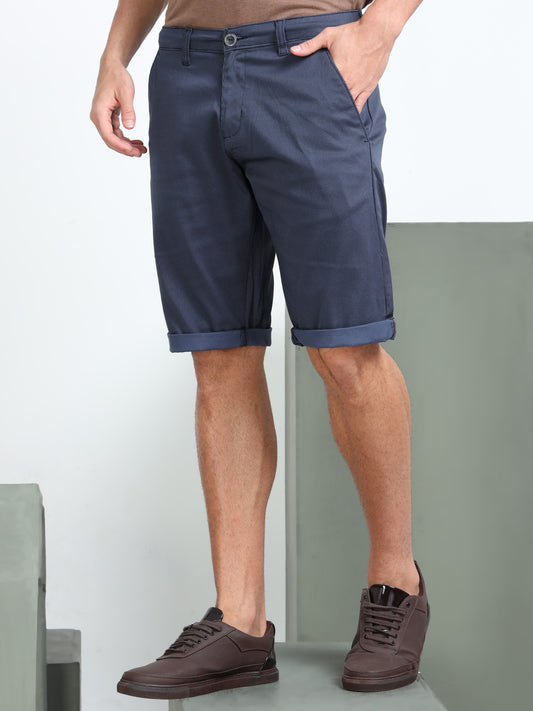 Men Navy Regular Shorts