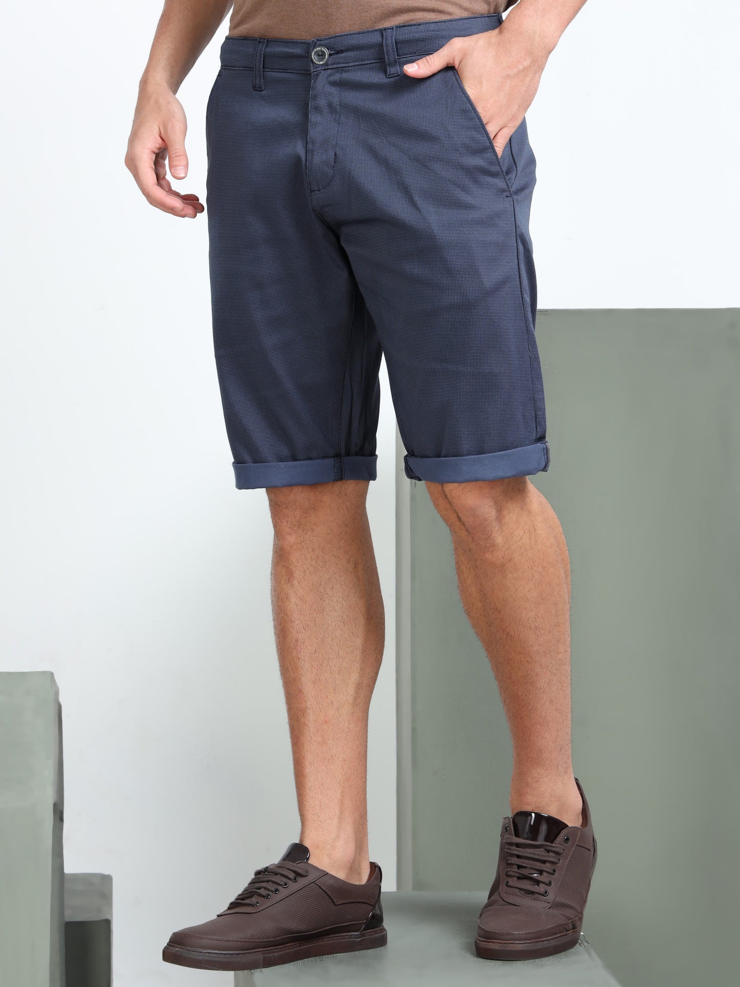 Men Navy Regular Shorts
