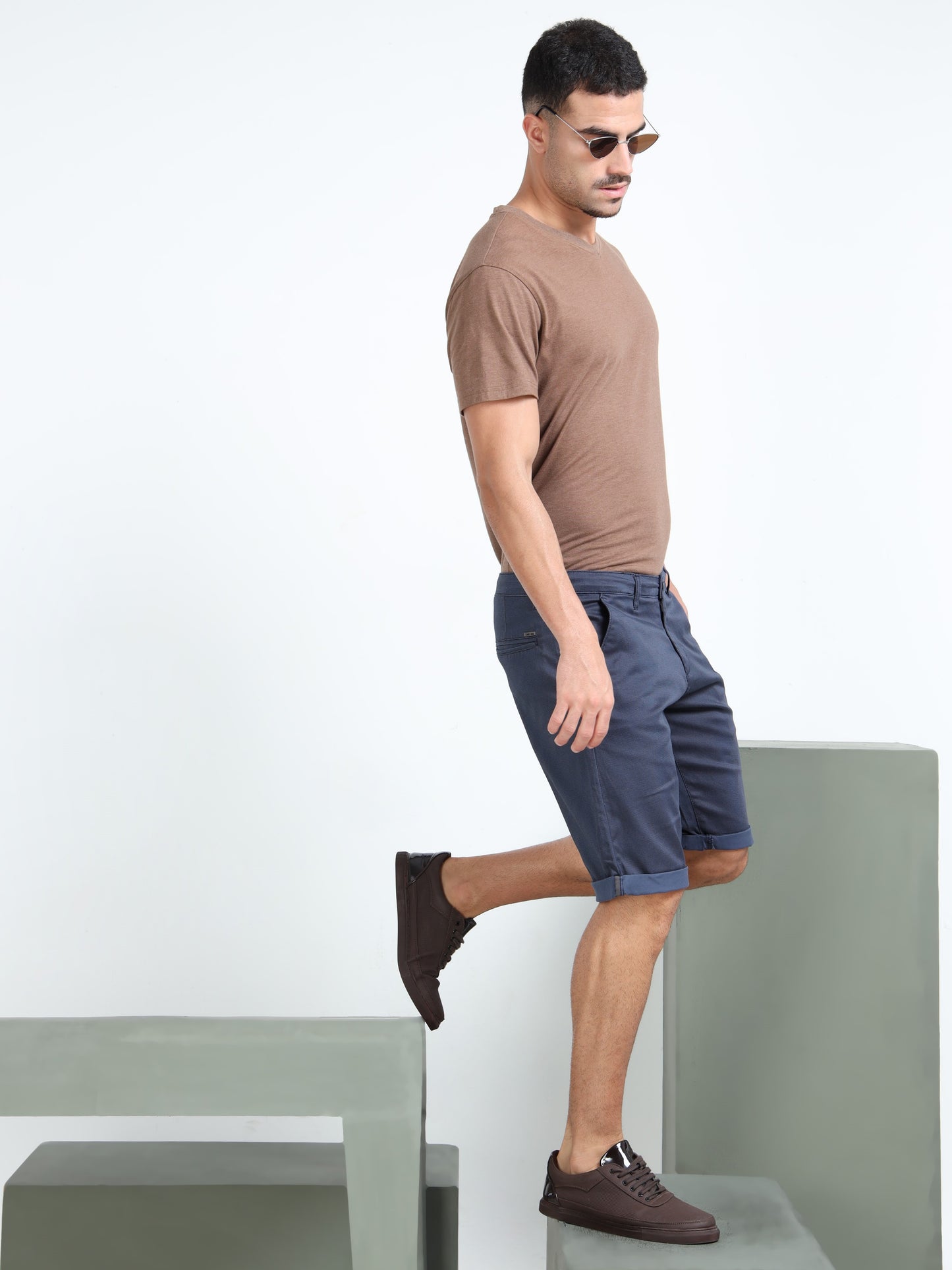 Men Navy Regular Shorts