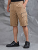 Multi Pocket Khaki Cargo Shorts