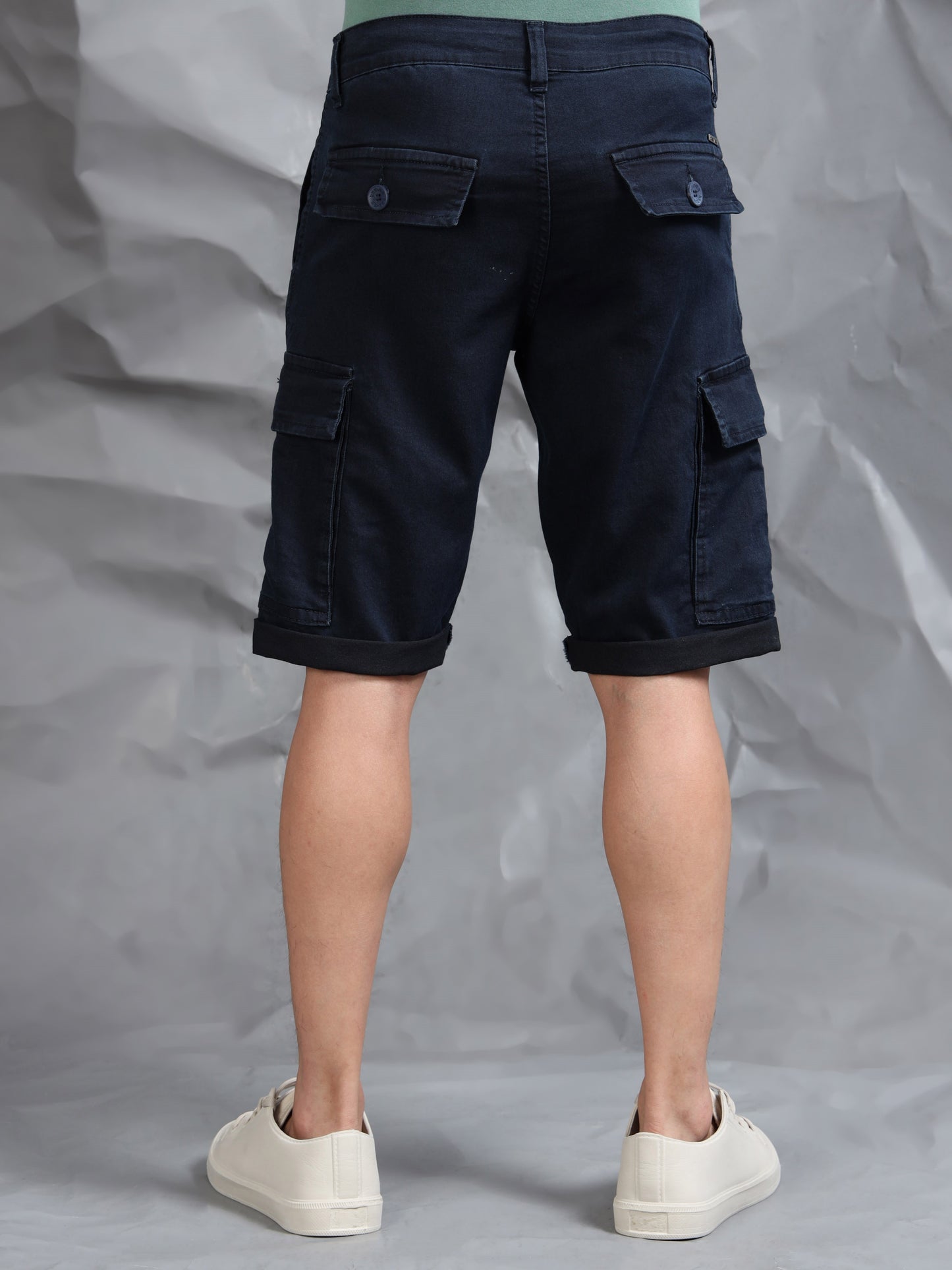 Multi Pocket Indigo Cargo Shorts