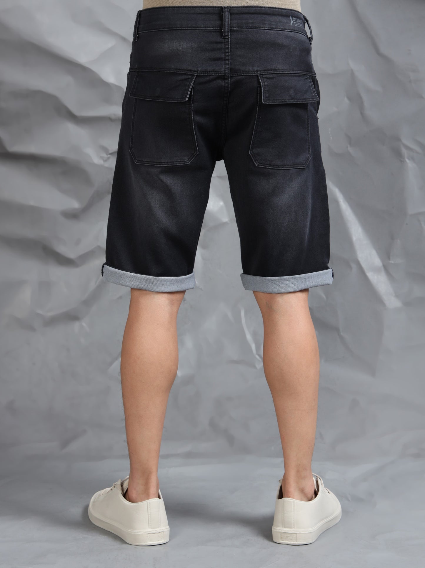 Cross Pocket Indigo Denim Shorts