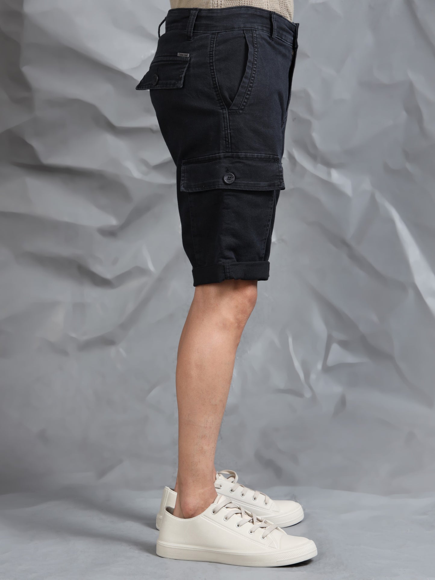 Multi Pocket Black Cargo Shorts