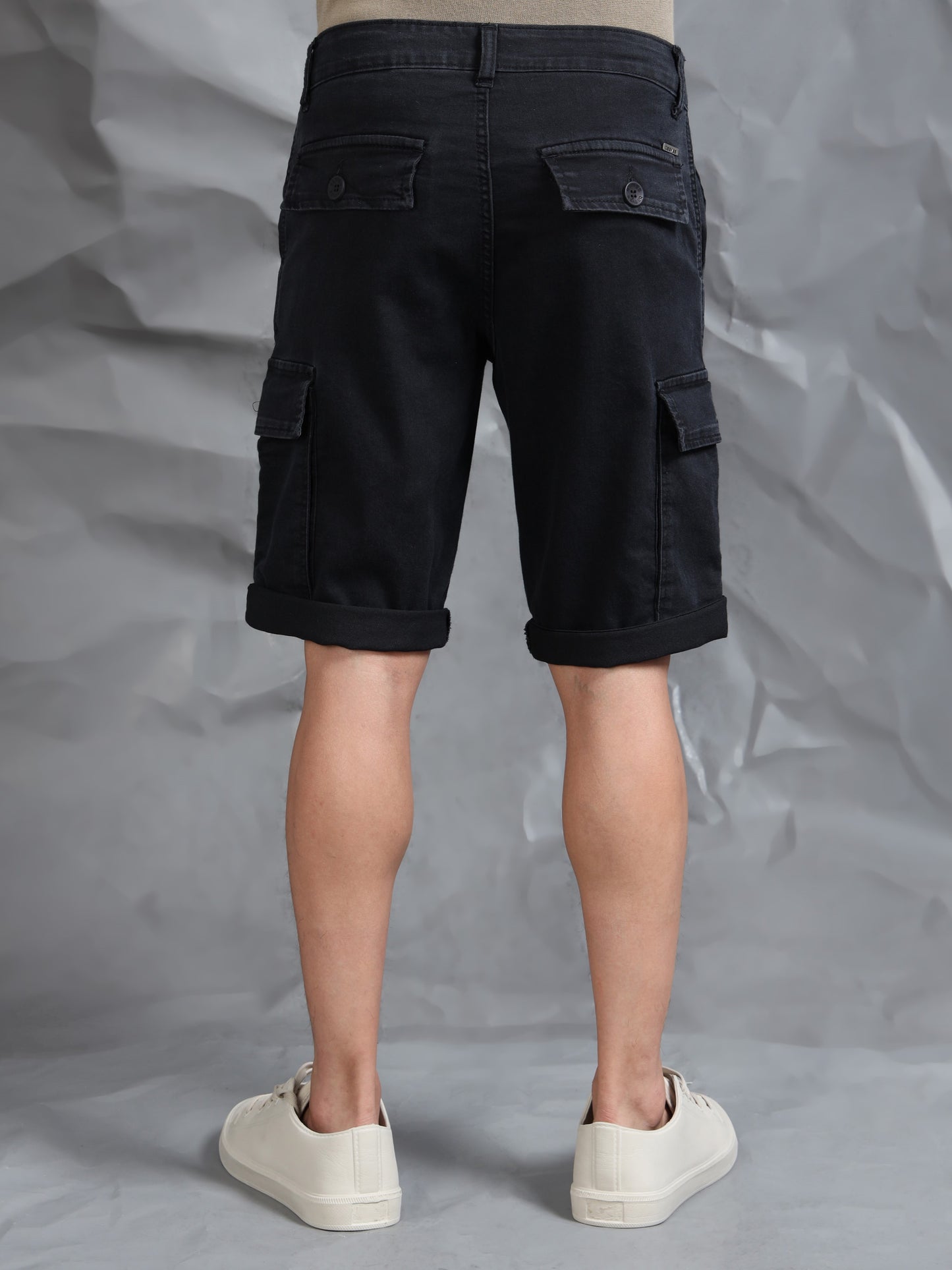 Multi Pocket Black Cargo Shorts