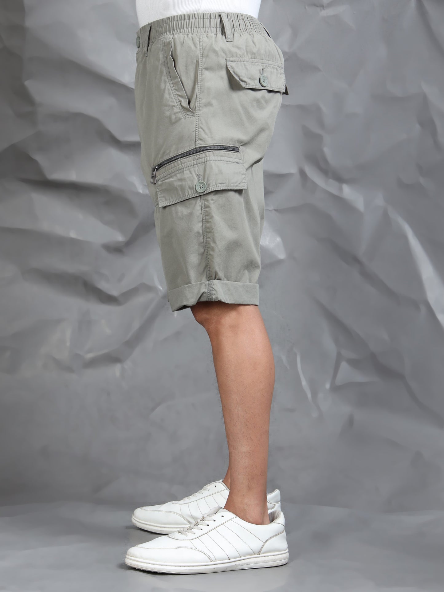 Multi Pocket F Green Cargo Shorts