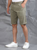 Cross Pocket Lt Olive Shorts with Belt