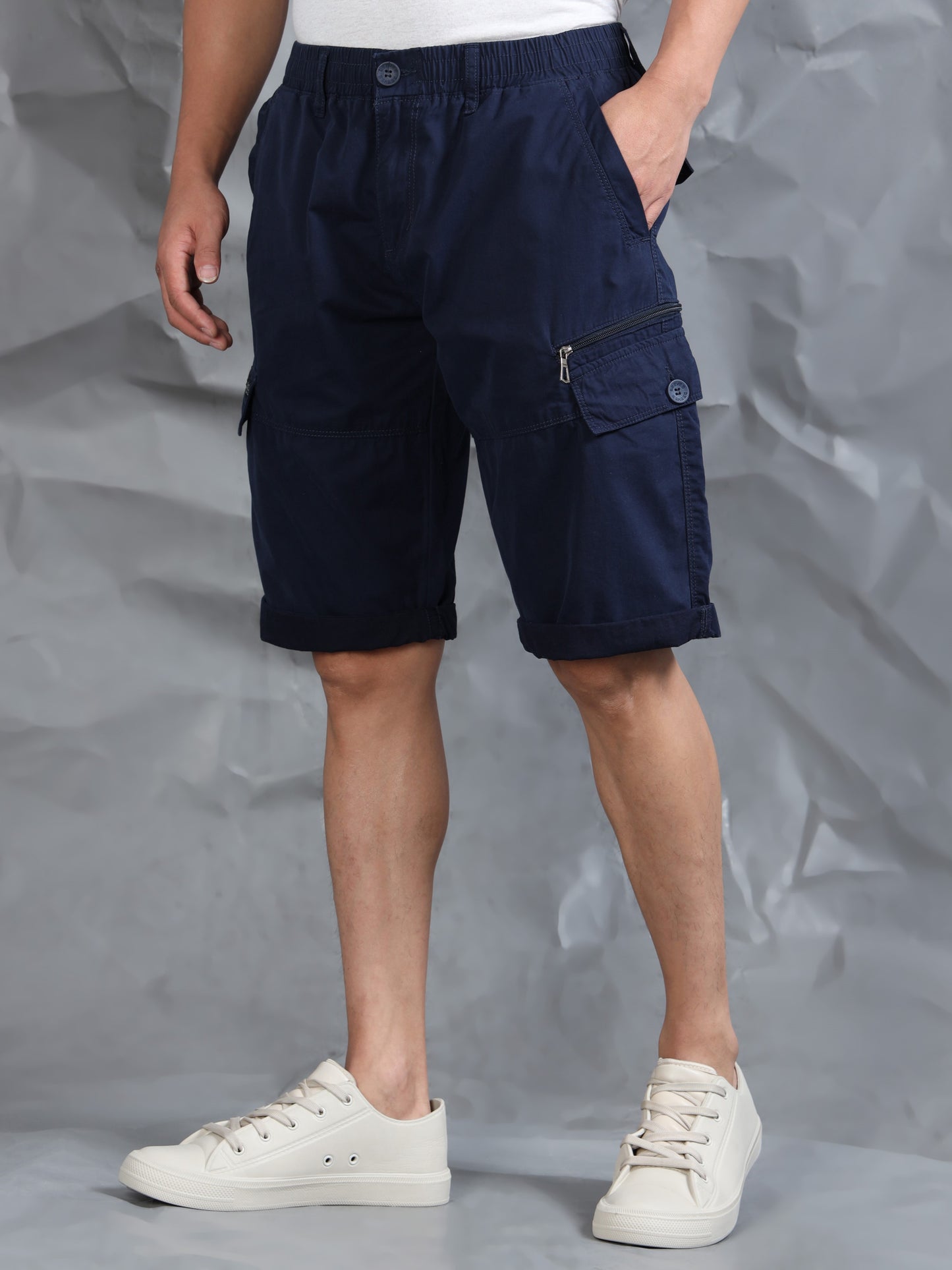 Multi Pocket Navy Cargo Shorts