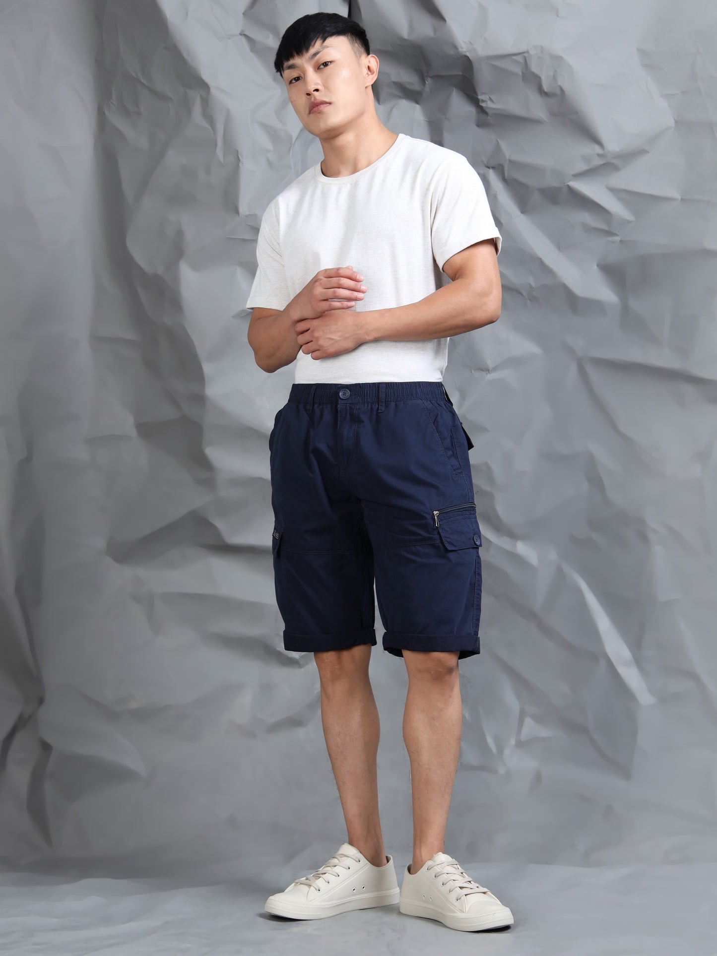 Multi Pocket Navy Cargo Shorts